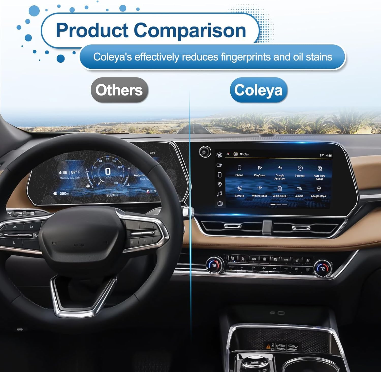 2025 2026 Chevy Equinox Screen Protector for Chevy Equinox (11.3In Navi+11In Dash), 2025 Equinox (LT/RS/ACTIV), 9H Tempered Glass 2026 2025 Chevy Equinox Accessories HD Transparent 11.3"&11"