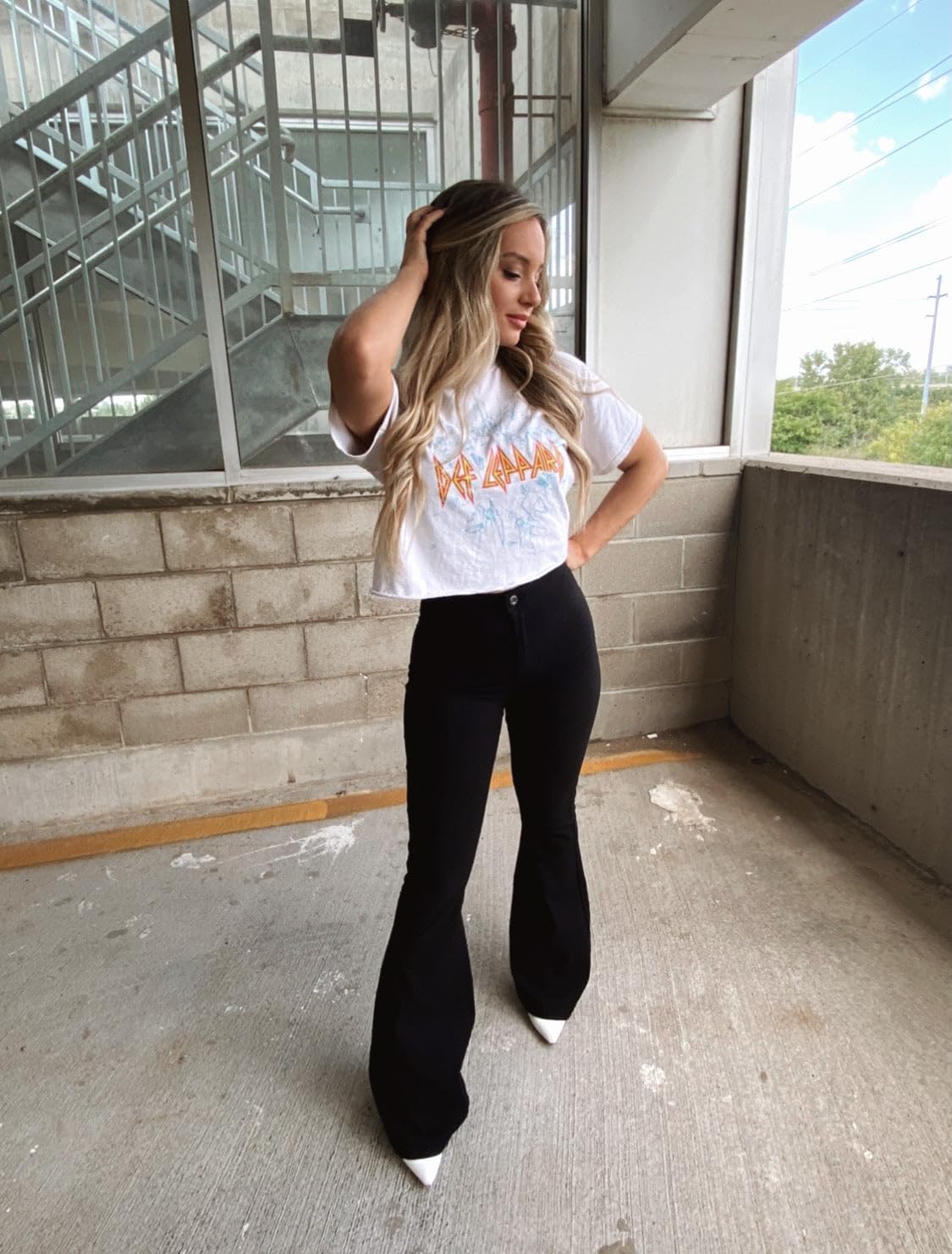 Willow Boutique High Rise Womens Jeans Flare | Stretchy Bootcut Jeans for Women | Flare Pants for Women - Black