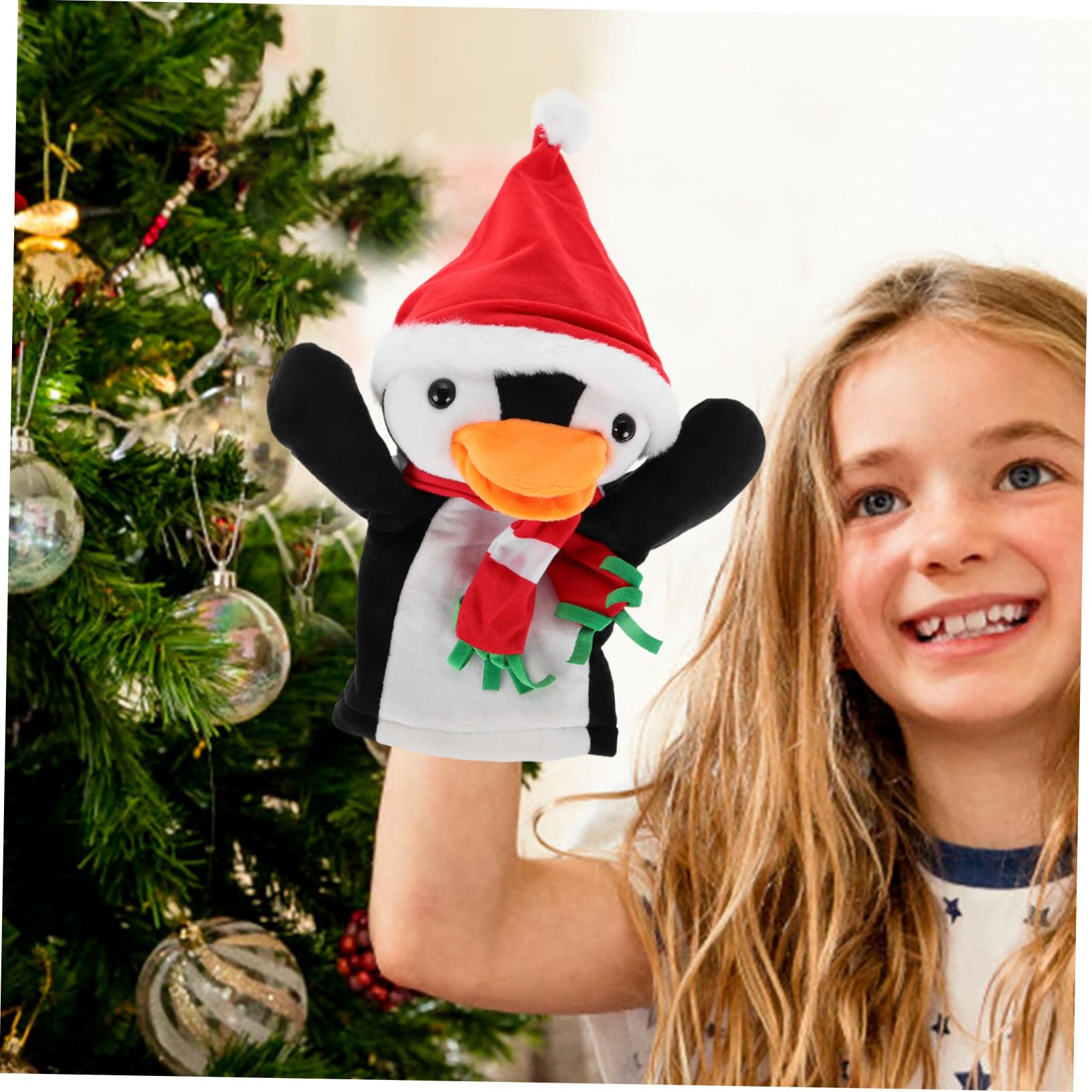 FRCOLOR 5 Piezas Marioneta de Mano Pingüino Navideña de Peluche Marionetas de Dedo Encantadoras para Interactivos y Cuentos para Niñas