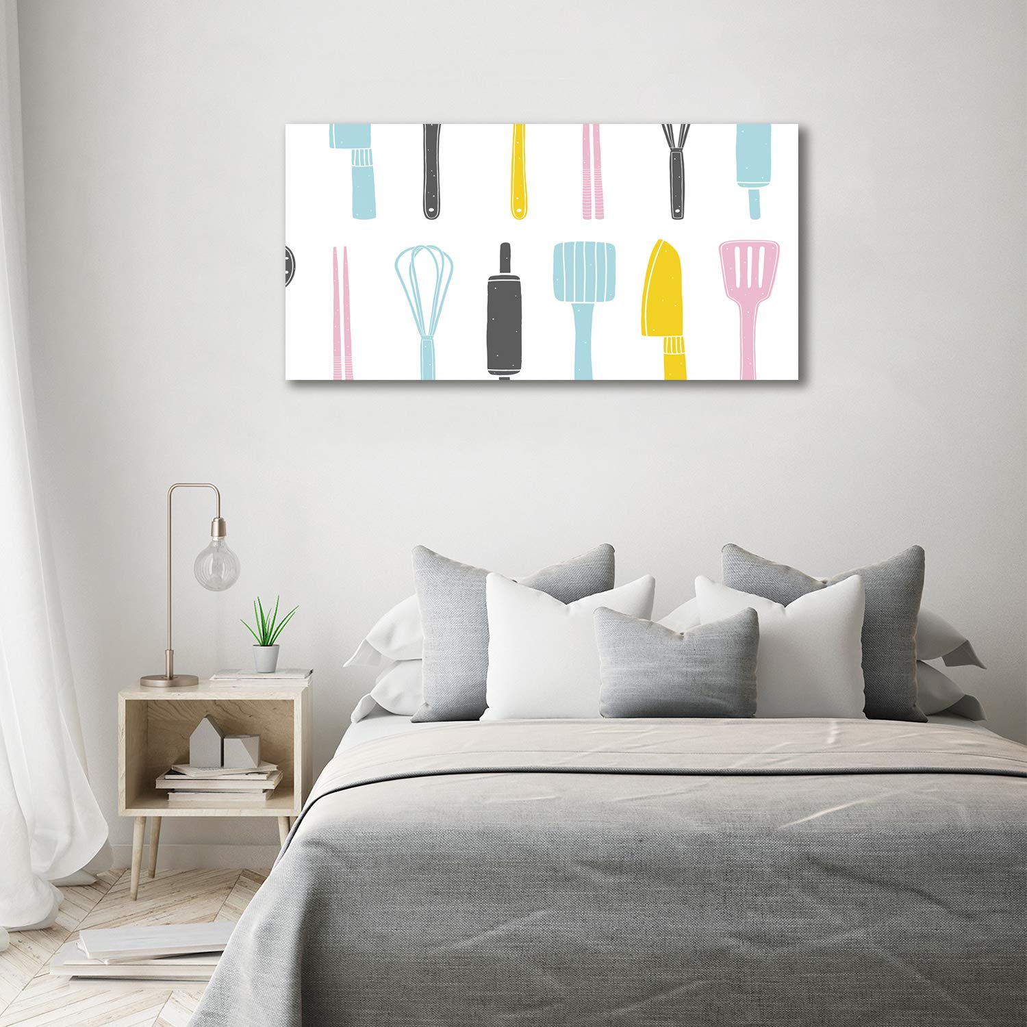 Tulup Tirages sur toile - art mural - tirages sur toile - thème d'image - 140x70 cm - Nourriture et boissons - Multicolore - Ustensiles De Cuisine