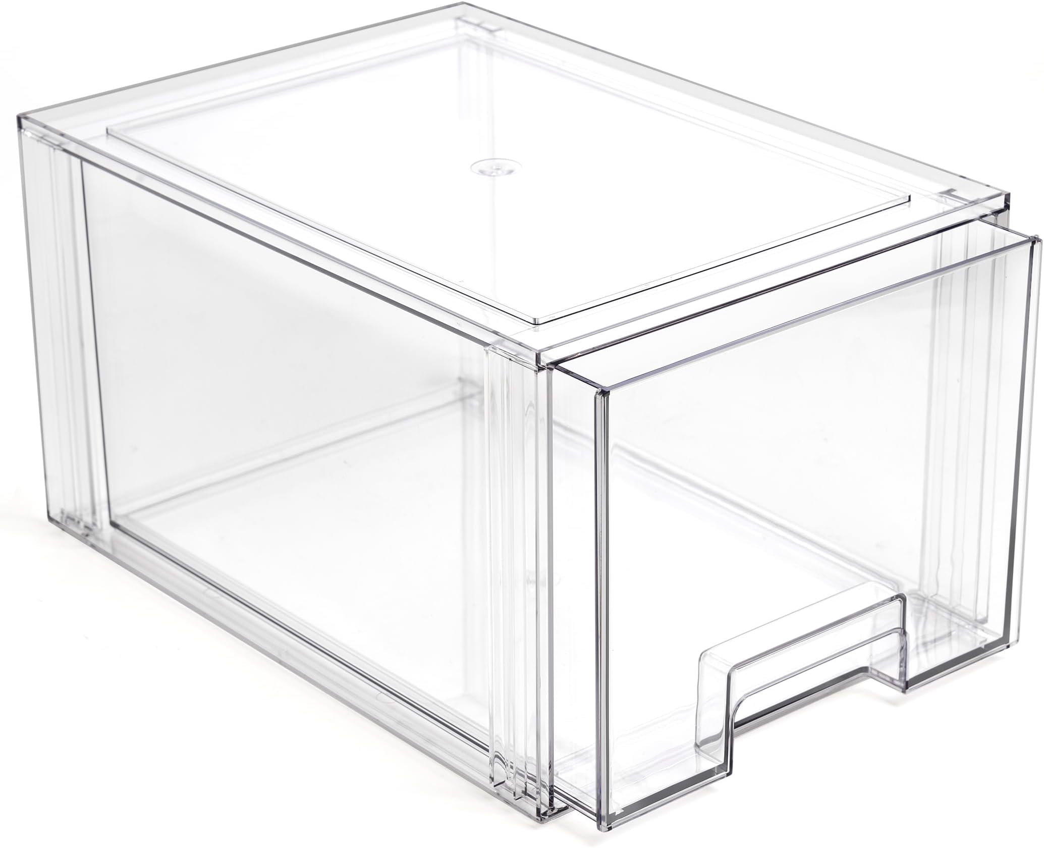 Stackable Storage Drawers, Tall Large - Clear | THE CRATE COLLECTION | Storage Bins With Drawers | Bathroom Organizers | Under Sink Organizer | Vanity Cabinet Home Organization