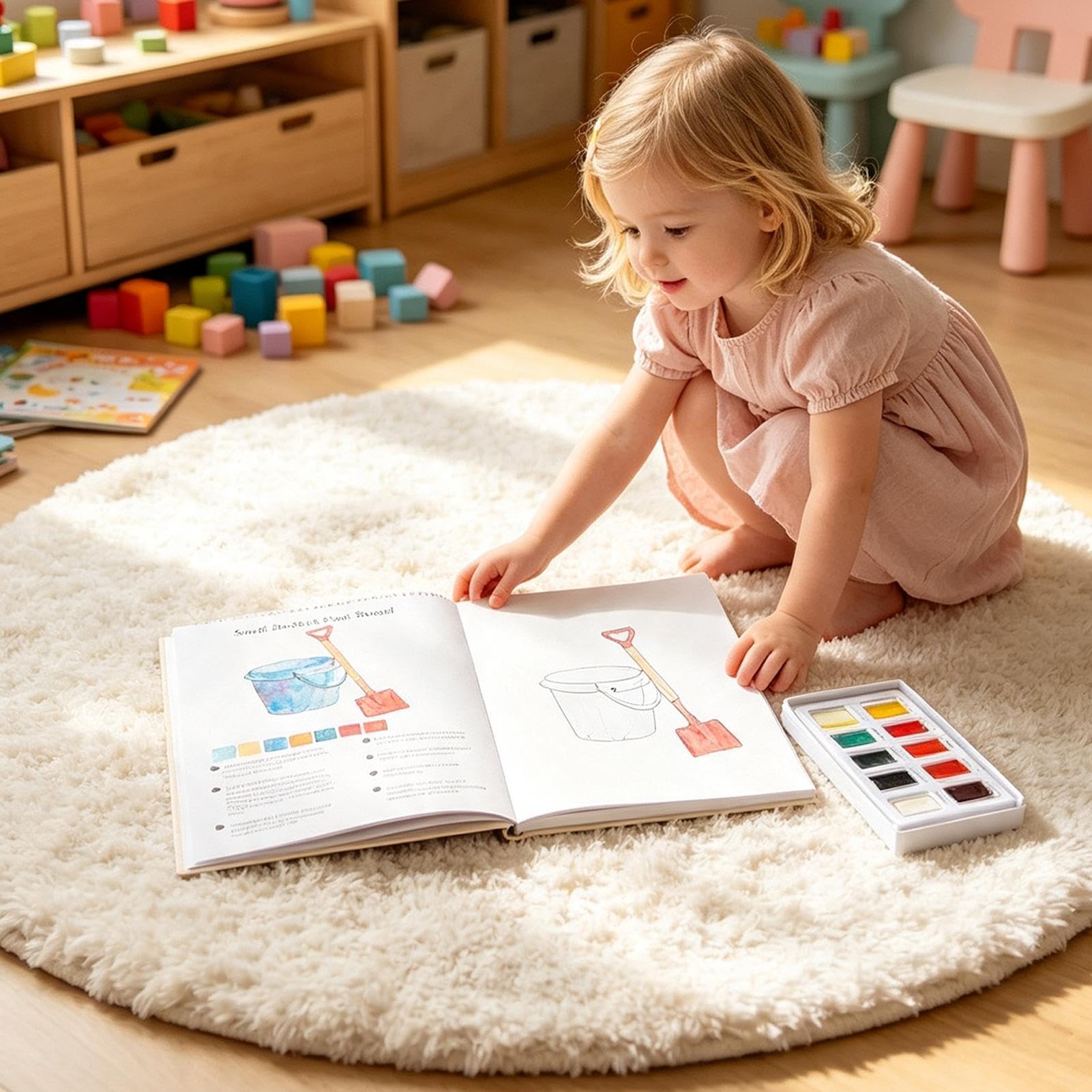 Aquarellfarben Set für Anfänger 12 Farben mit Pinsel Tierbuch | Lernen Sie Aquarell mit Tierillustrationen. Tragbare Reisedose, für Kunstunterricht, Heimpraxis, ideal für Kreativität