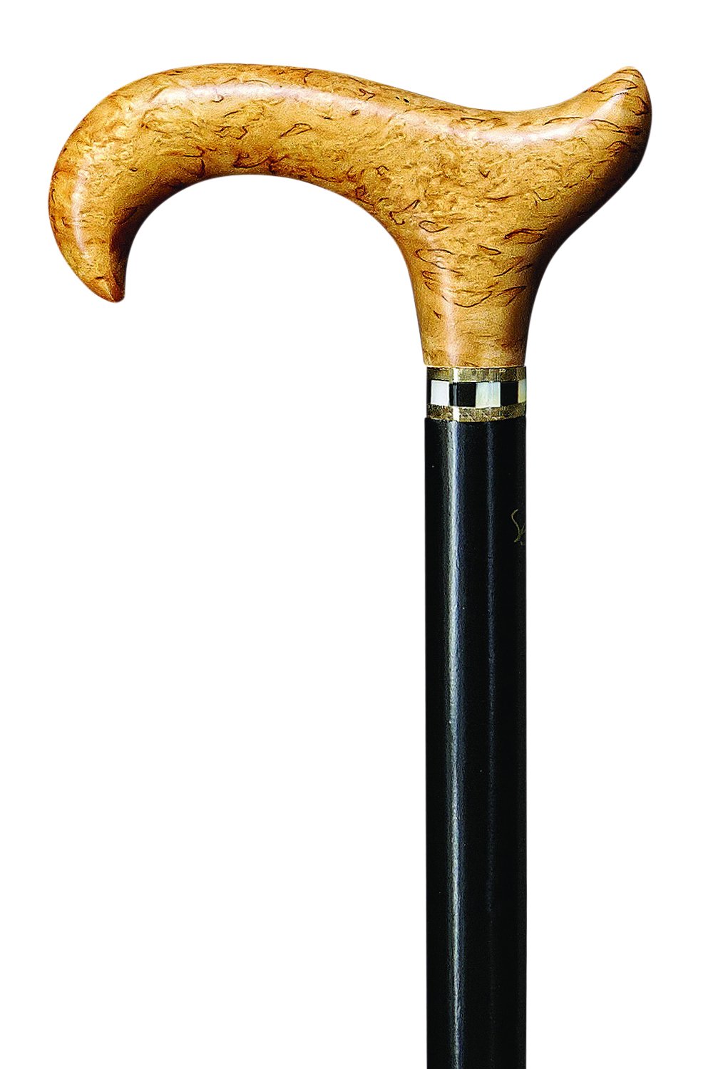 Premium Herren-Gehstock ARTDECO Maserbirke L-Derby