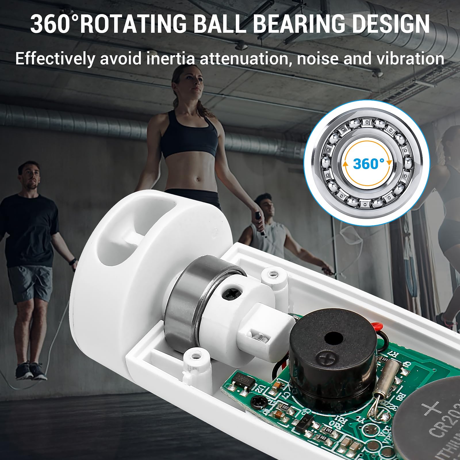TOQIBO Skipping Rope with Digital Counter, Professional Ball Bearings & Non-Slip Handles - Image 3