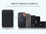 Lacdo Manche de disque dur portable pour ordinateur portable, 2-Pocket Stick on Pouch with Reusable Adhesive, pour San Disk, Samsung, Crucial, Portable External Solid State Drive SSD Boîtier de transport de disque dur, noir