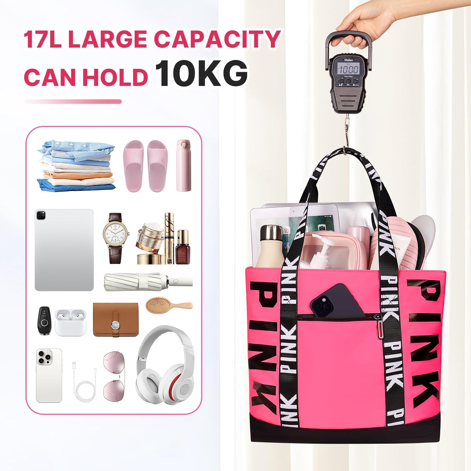 Travel Tote Bag for Women, Large Waterproof Beach Bag for Daily | Large, Waterproof, for Daily - Image 5