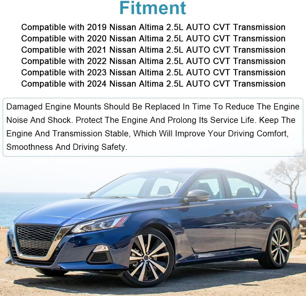 JDMON 4Pcs Engine Motor Transmission Mount Replacement for 2019-2024 Nissan Altima 2.5L Auto Compatible with A4381, A4382, A4389, A4390