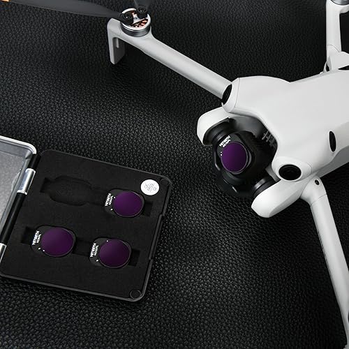Miniatura 6 de YETEETH Juego de filtros NDPL para DJI Mini 4 Pro, paquete de 6 (ND16PL ND32PL ND64PL) vidrio HD multicapado, sin color fundido y elimina