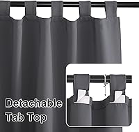 Vista 4 de RYB HOME Cortinas para exteriores para patio – 2 paneles cortinas para exteriores desmontables con parte superior adhesiva, impermeables, opacas