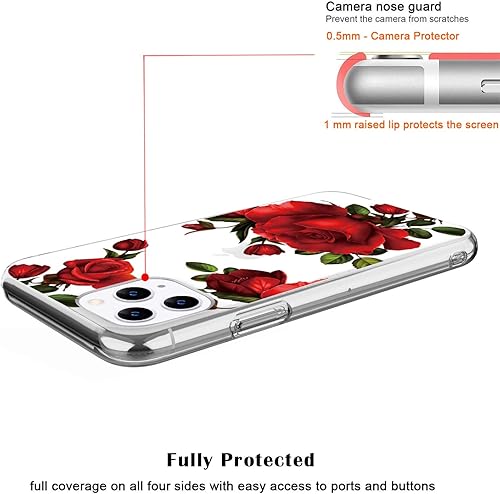 Miniatura 10 de JAHOLAN Funda para iPhone 11 Pro Max, funda transparente de diseño lindo y flexible, funda de silicona de goma suave TPU para iPhone 11 Pro Max de