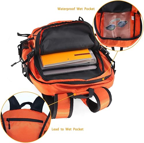 Miniatura 10 de Wolt  Mochila de senderismo ligera de 40 L para viajes, campamento, deportes al aire libre, Morado, L, Bolso de moda