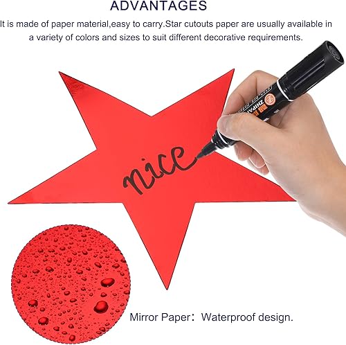 Miniatura 3 de MECCANIXITY Recortes de papel de cinco estrellas de confeti para fiesta de cumpleaños, aula, boda, tablón de anuncios, decoración de pared, 5.9