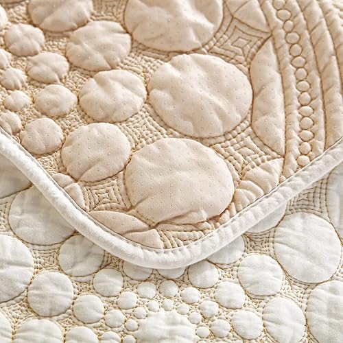 Miniatura 5 de vctops Funda de sofá con bordado circular bohemio de algodón de color liso, antideslizante, funda de sofá modular para perros, niños y mascotas,