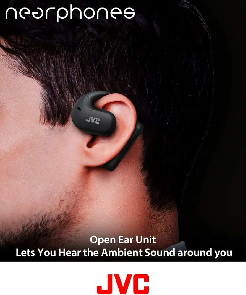JVC Nearphones Open Ear True Wireless Headphones with 16mm Large