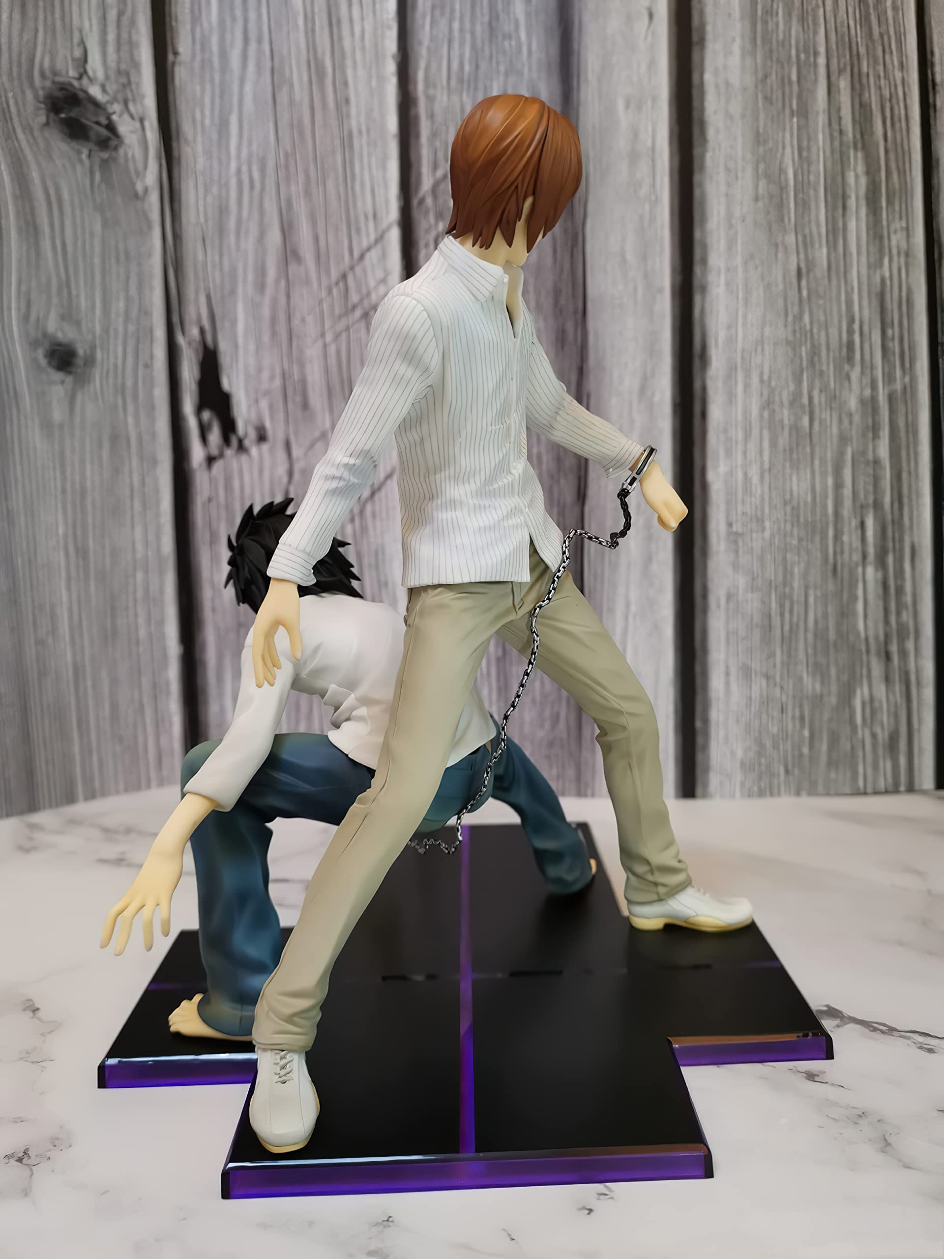 Puruuige 2Pcs/Set Anime Death Note Statue - L and Light Yagami