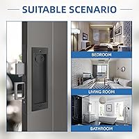 Vista 7 de Juego Moderno de Herrajes para Puertas de Bolsillo - Cerradura de Privacidad con Tiradores Empotrados y Cierre Suave, para Puertas Corredizas