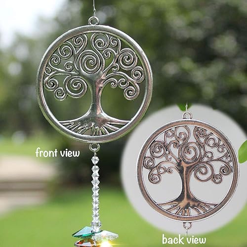 Miniatura 3 de Colgante de cristal para colgar en el jardín, diseño de prismas de cristal, ideal para decoración del hogar, regalo para mamá, amigos, abuela. Árbol
