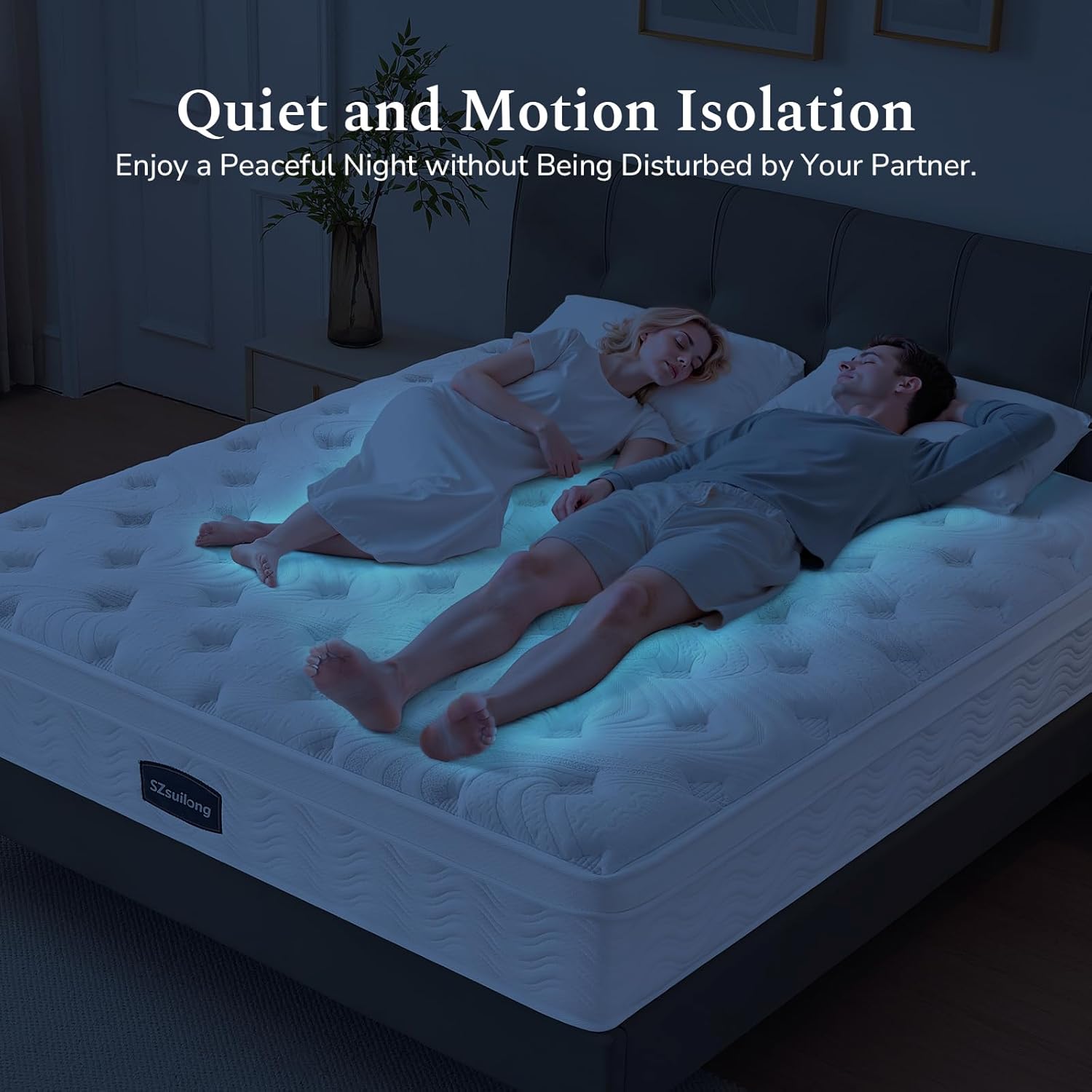 SZsuilong King Size Mattress 5FT Memory Foam, Pocket Sprungs Hybird Mattress with Dual Edges Support, Orthopaedic Mattresses Medium Firm for Pressure Relief, 10.2 Inch Deep, 150 x 200 x 26 cm image 3