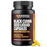 Cold Pressed Black Seed Oil Capsules - 1500mg Black Cumin Supplement for Immune Function, Digestive Support & Overall Health - Hair & Skin Superfood - Nigella Sativa - 1 Month Supply, Unflavored