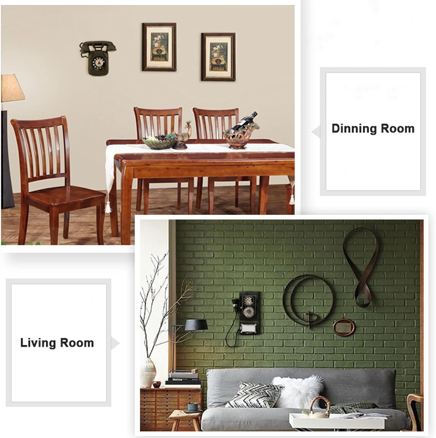 Fixed Phone Old Retro Button Push Phone Fixed Classic Resin Wired Phone Ornament Accessories for Home Office