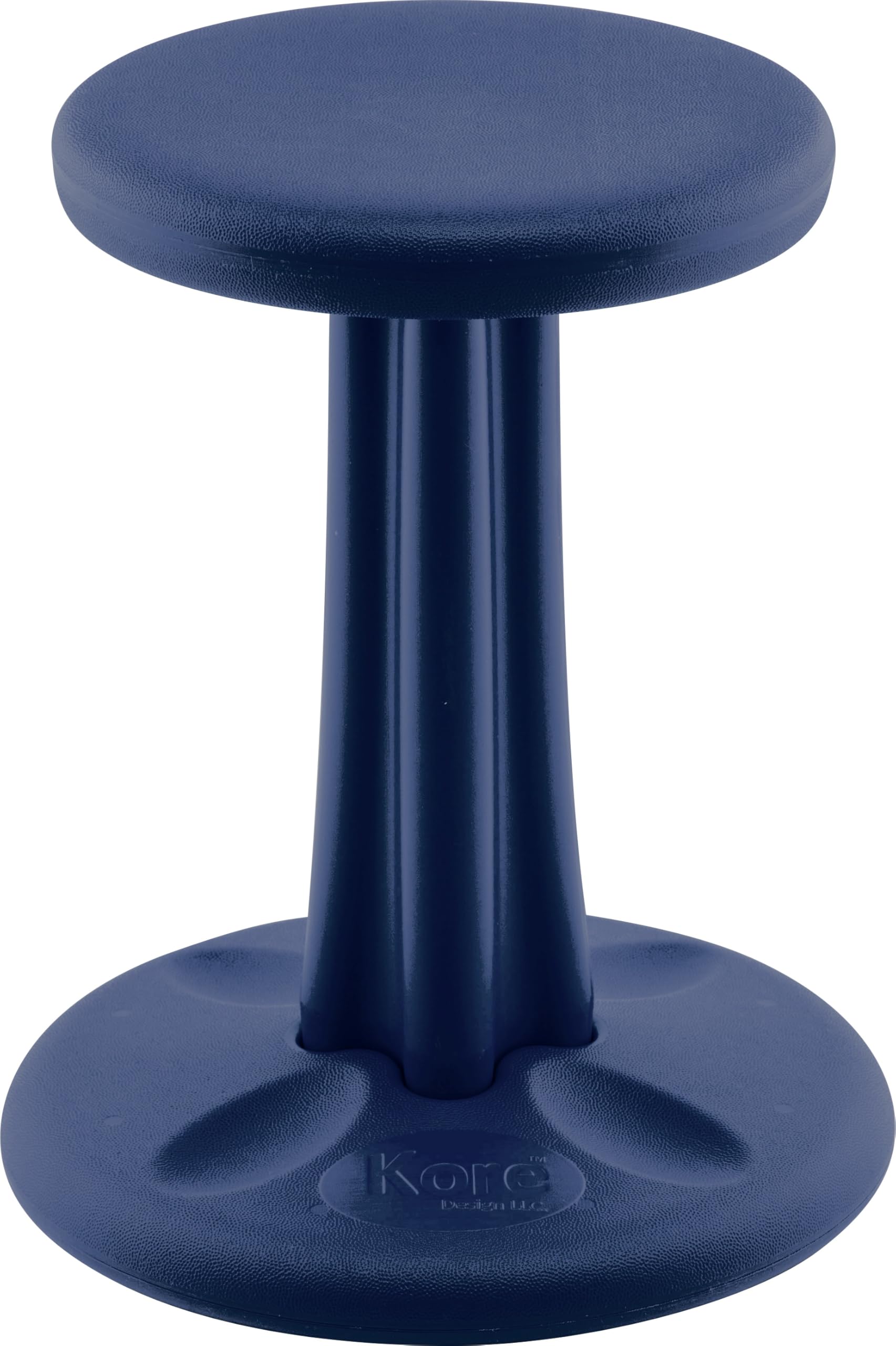 KORE Design Wobble Stool Chair, Girls + Boys Kid Desk Stools, Ergonomic Small Office Chairs, Flexible Seating for Active Kids, ADD/ADHD, Classroom, School, Home, Junior (16in), Age 8-9 yrs, Dark Blue