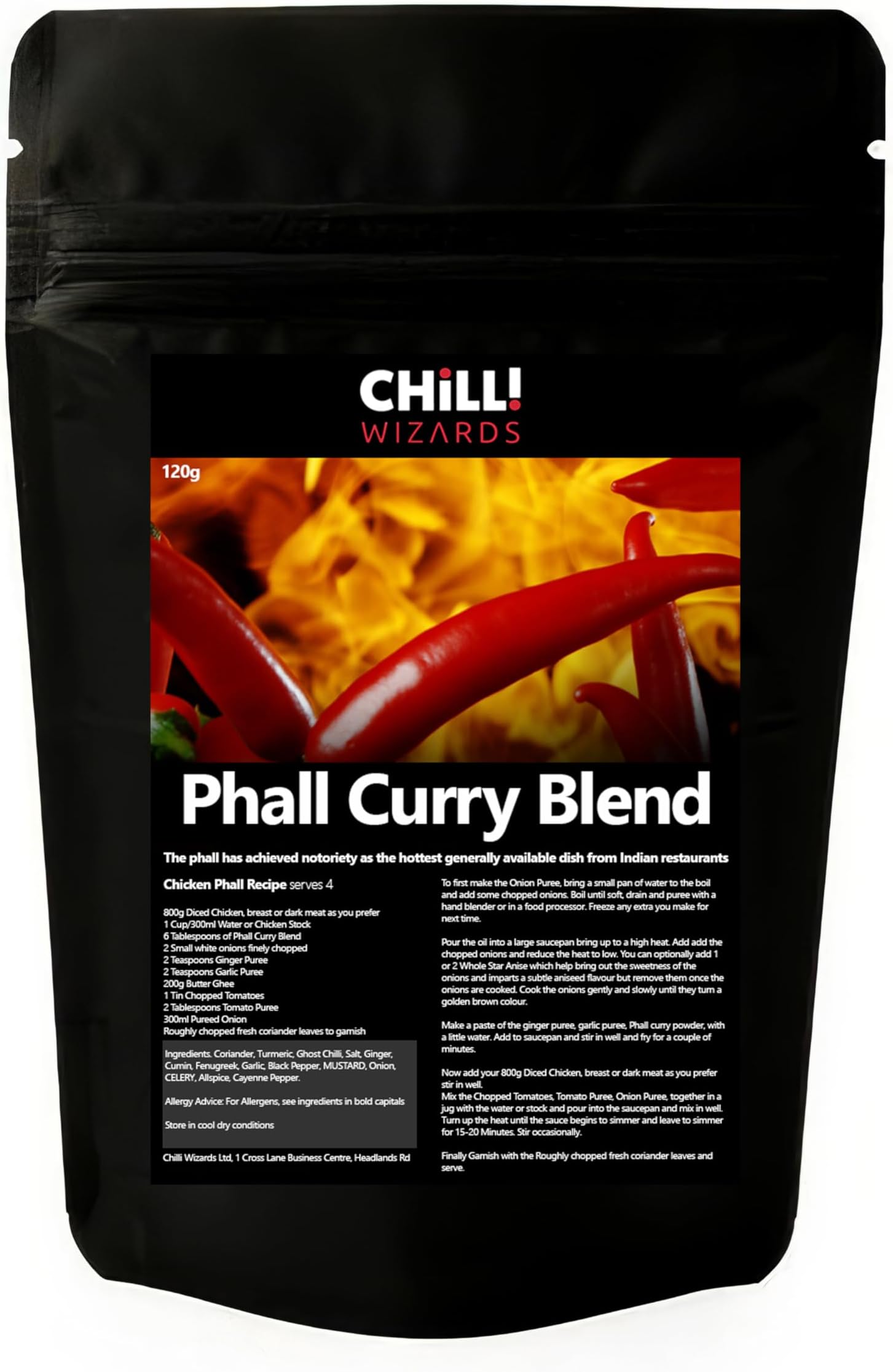 Phall Curry Powder Mix. Warning This is Hot. 120g - Recipe Included