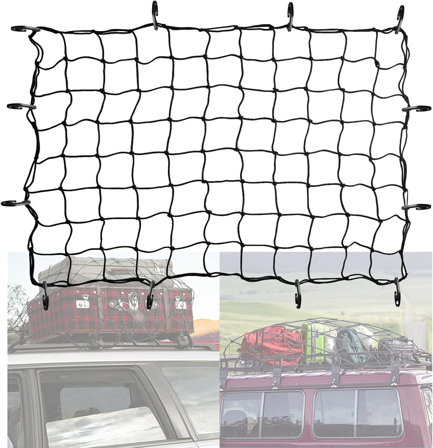 Bungee Cargo Net, Cargo Net Bungee Cord, Mesh Organizer Net 3' x 4
