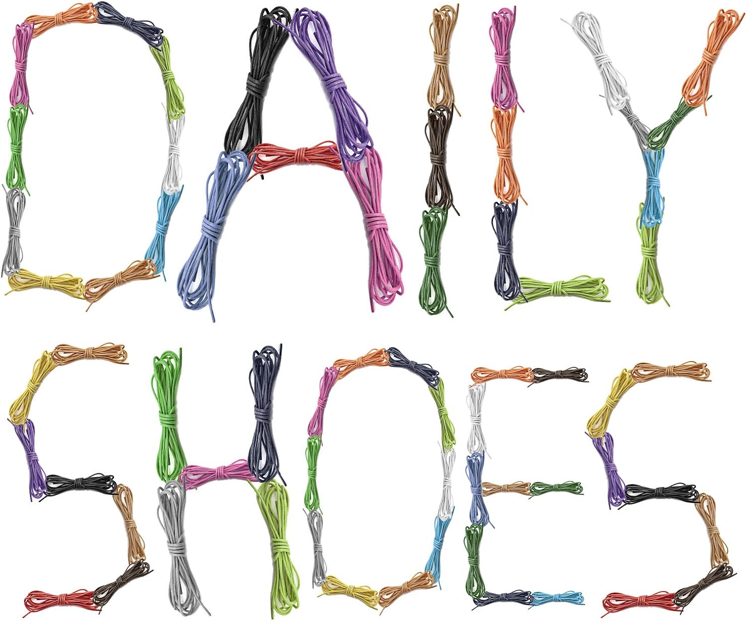 DailyShoes Round Waxed Shoelaces Oxford Flat Dress Canvas Shoe Laces (One Pair) : Clothing, Shoes & Jewelry