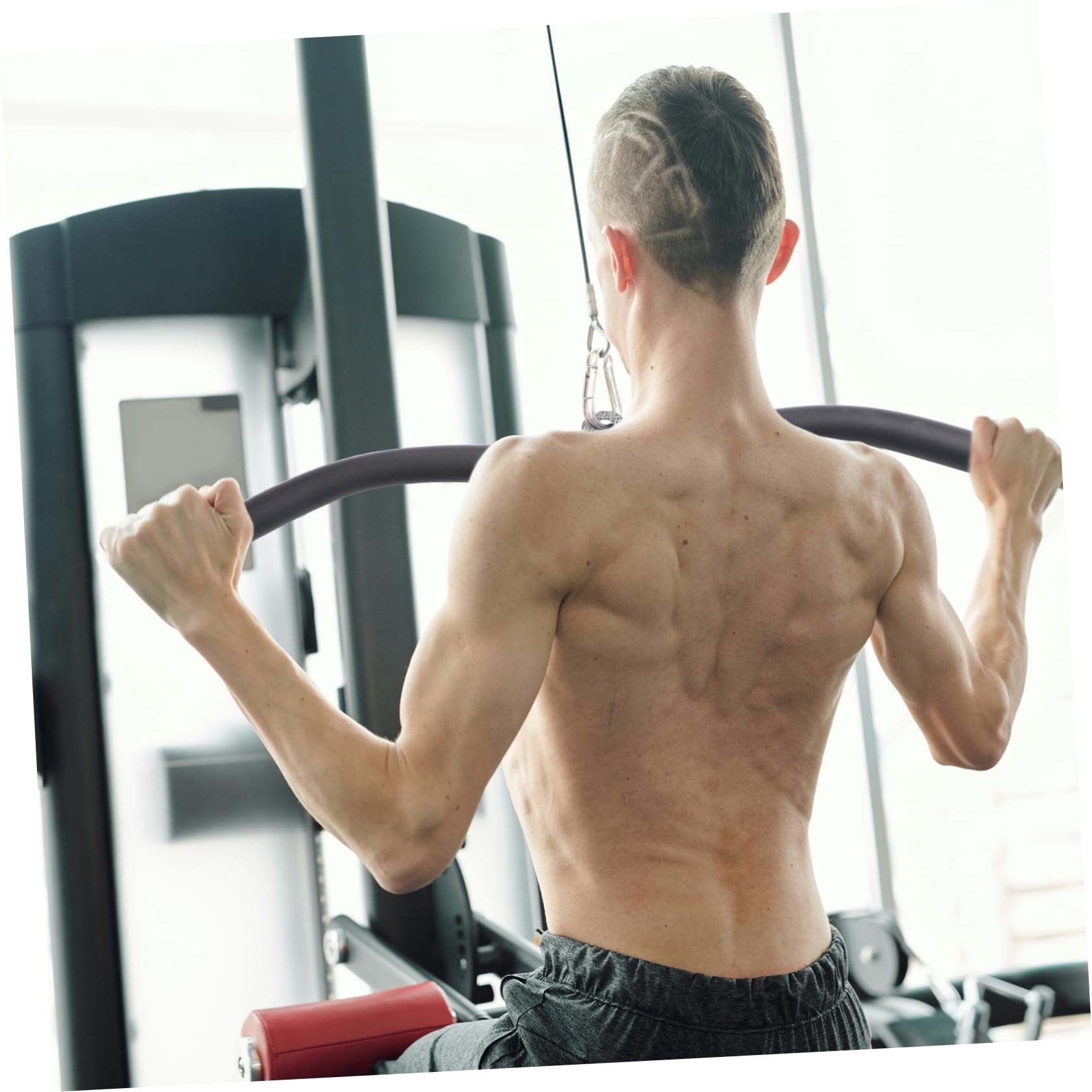 Yardwe 3 Juegos De Barra De Fitness Barra De Bíceps Barra De Presión De Tríceps En Casa Equipo De Entrenamiento De Polea De Elevación Y Lat Barra De Tracción para Ejercicio