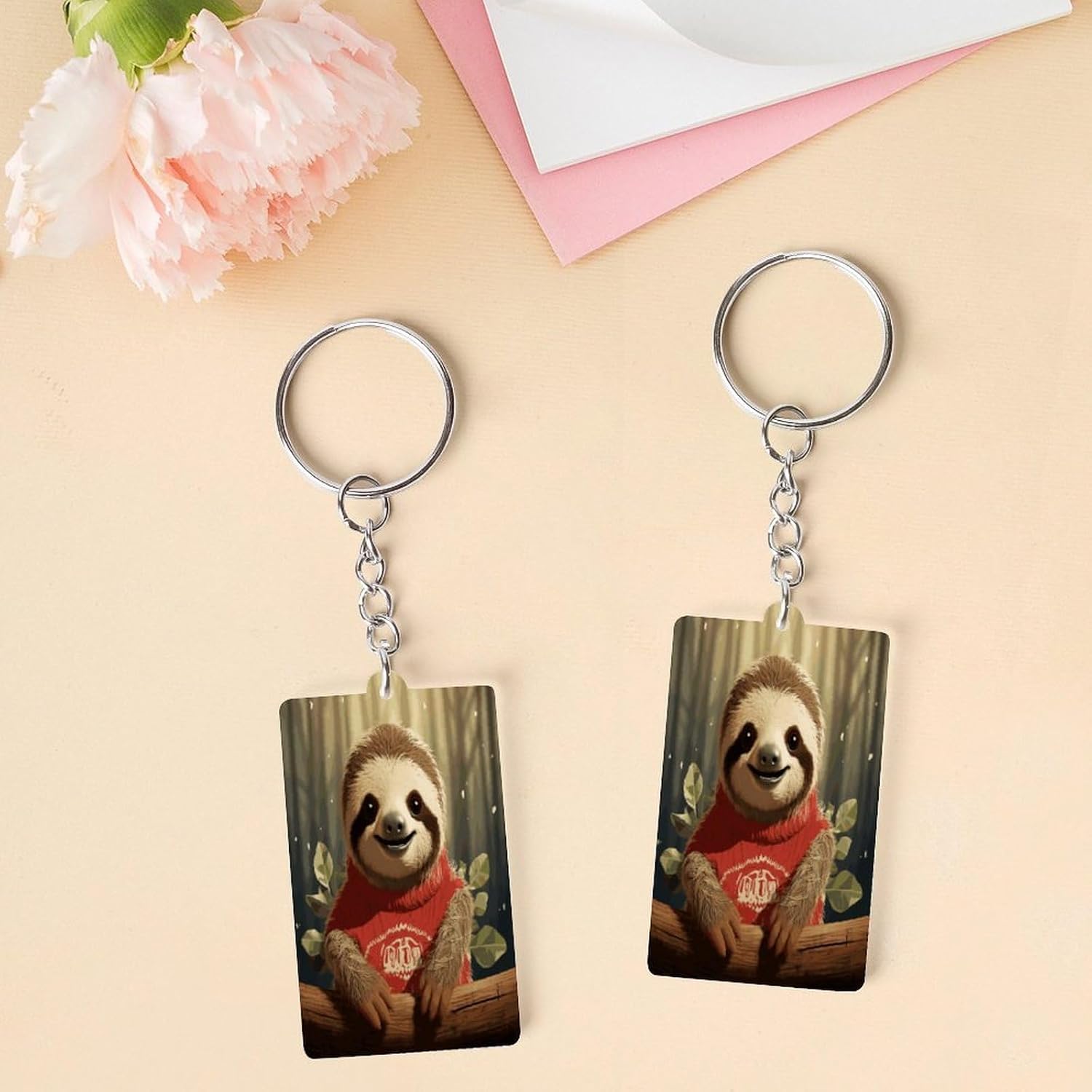 2×1.2 in Acrylic Keychain Cute Acrylic Keyring Animal Pendant image 3