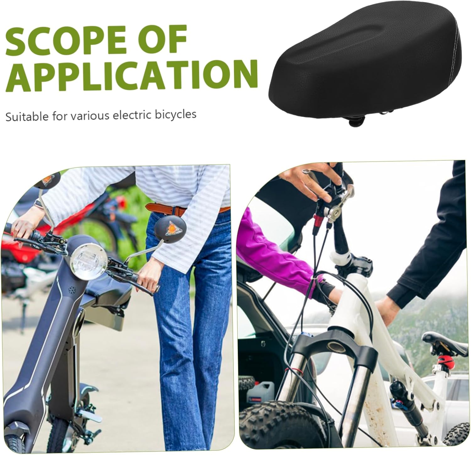 Mipcase Electric Bike Seat Cushion Waterproof Replacement Saddle Pad for Electric Bicycles Thickened Universal Seat Cover for Adults and Boys and Girls Riding