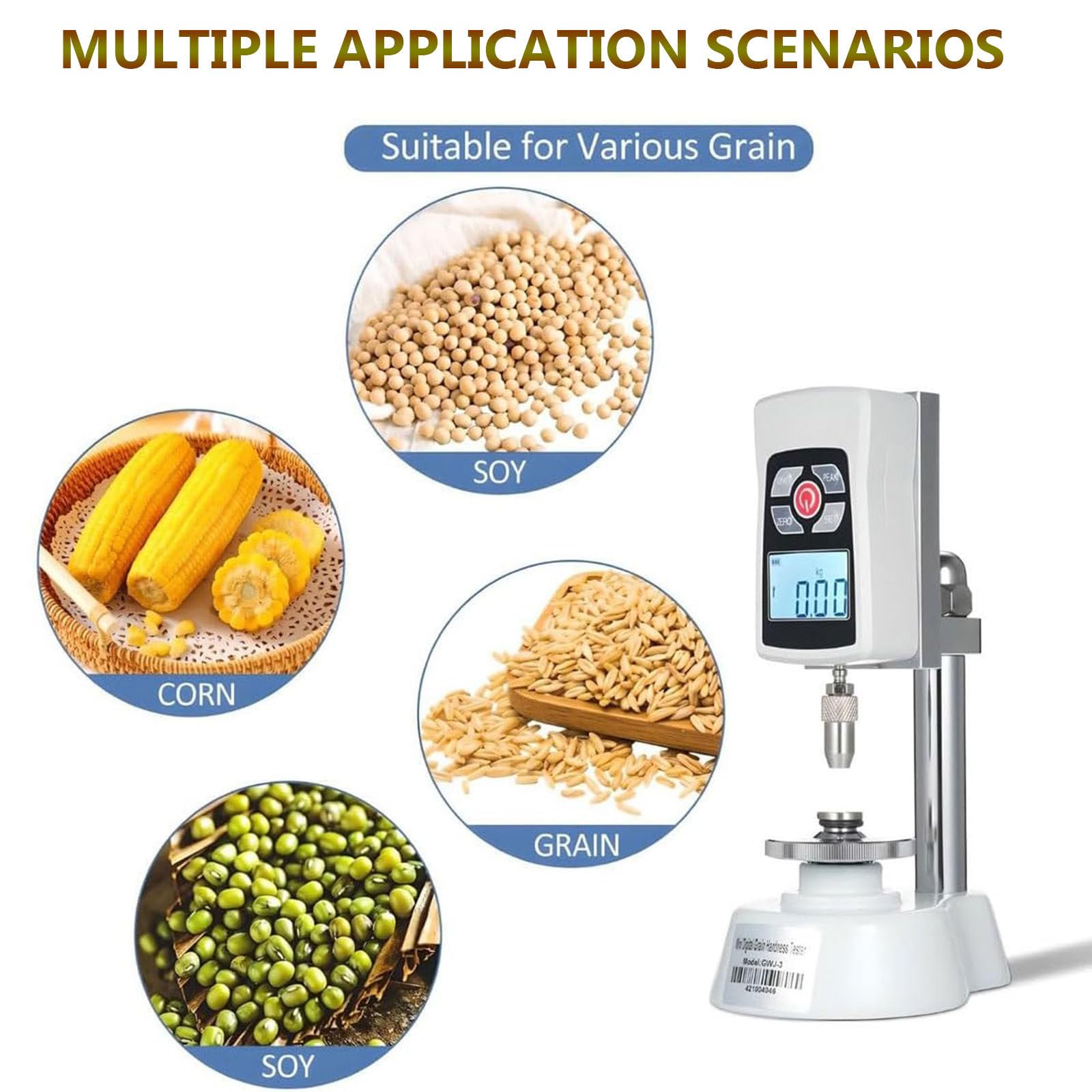 Medidor digital de dureza de grano, mini durómetro para pruebas de germinación de semillas de laboratorio y control de calidad de cereales en centros de pruebas