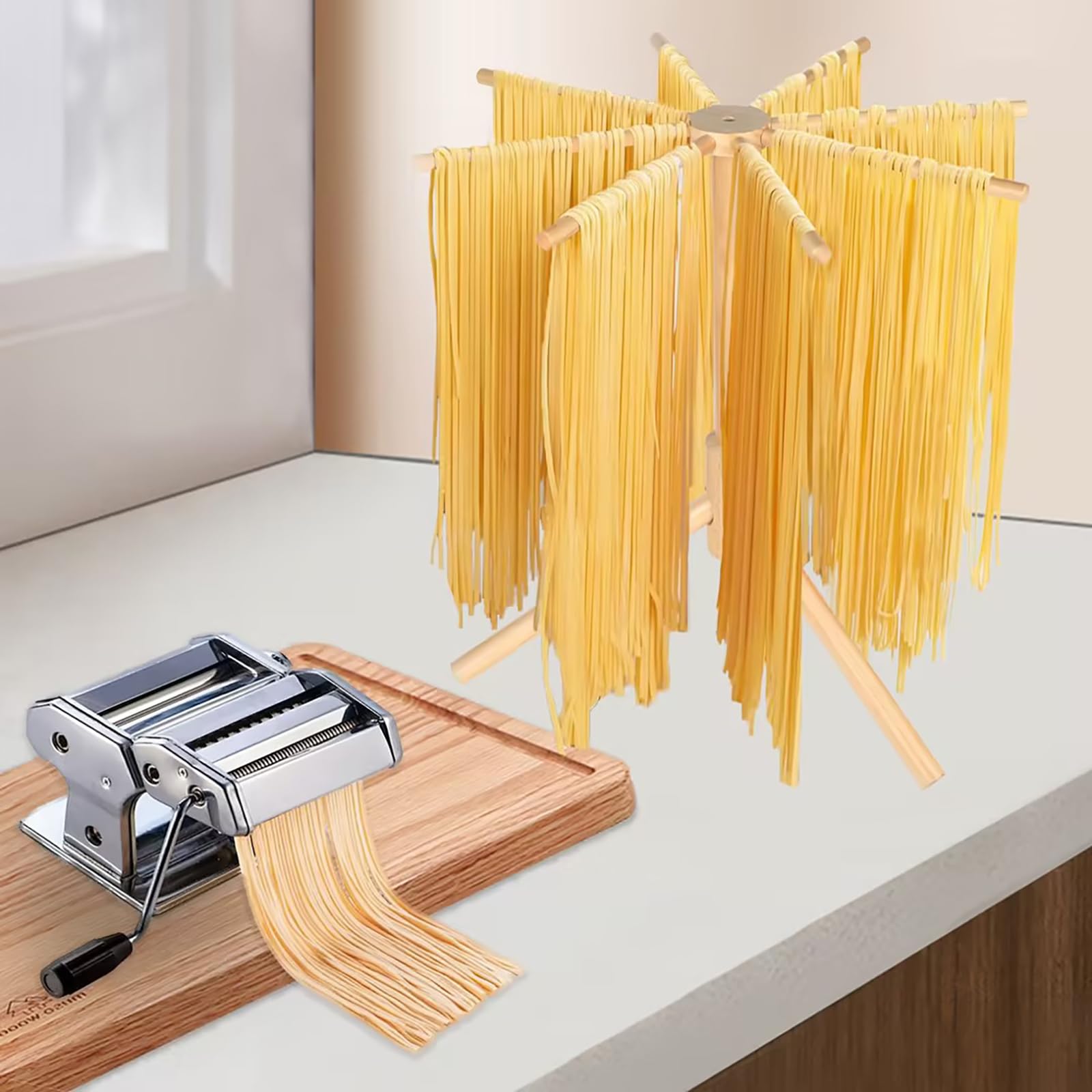 Homemade Pasta Organizer Large Wood Pasta Drying Rack - Easy Assembly ...
