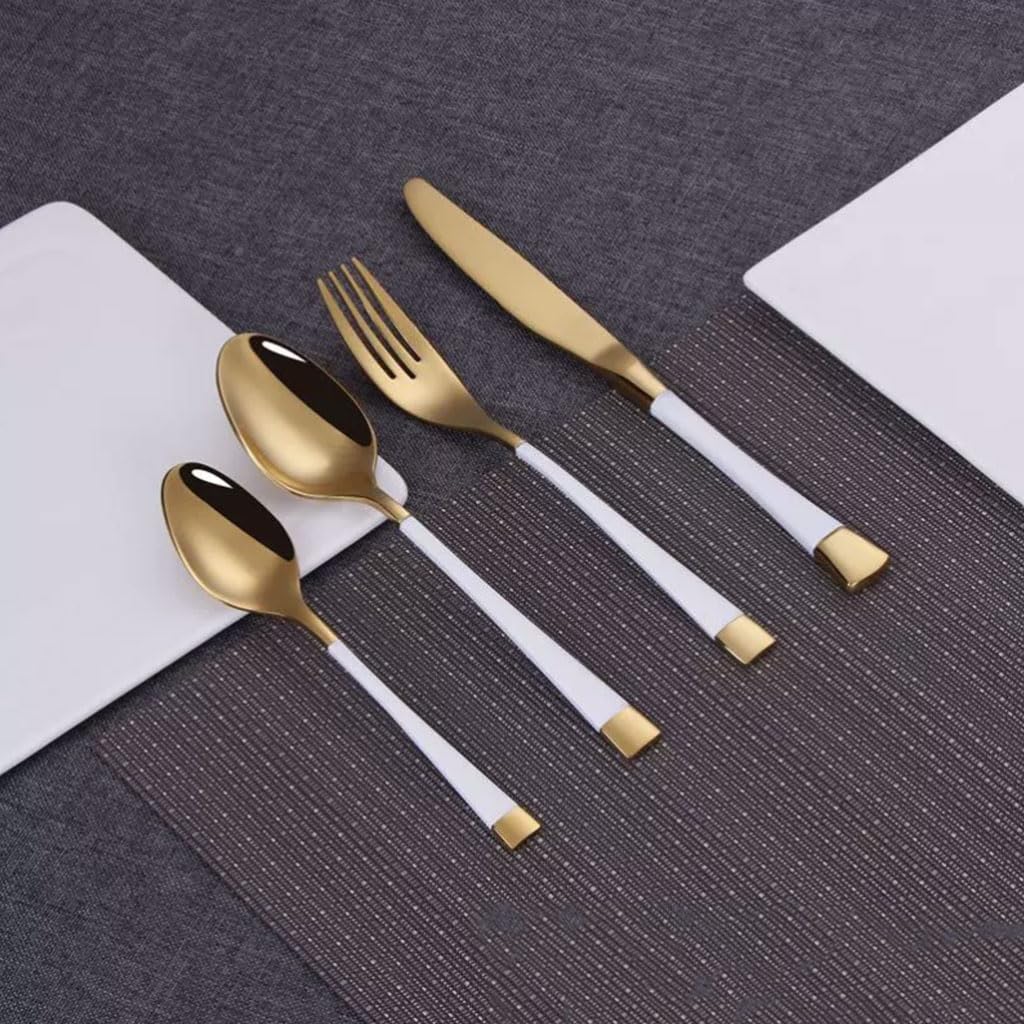 Ensemble de Couverts 4 pièces Couteau Fourchette cuillère en Acier Inoxydable Ensemble d'argenterie Miroir Poli Ensemble de Couverts hôtel Western dîner fourchettes