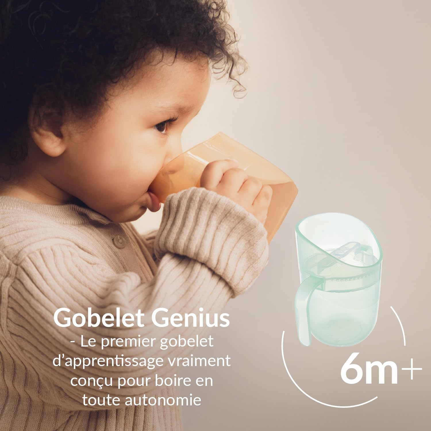 Difrax LOVI Genius Tasse d’Apprentissage Bébé – 150 ml – Débit Lent – Pour Apprendre à Boire – Utilisable dès 6 Mois – Vert