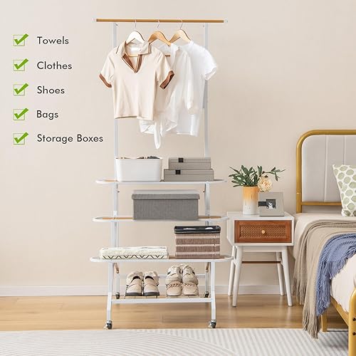 Miniatura 8 de Giantex Soporte colgante para plantas de interior, escalera de metal de 3 niveles con barra para colgar, enrejado, estante de rejilla, soporte alto