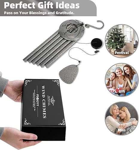 Miniatura 6 de Campanillas de viento para exteriores, tono profundo, grandes tonos melódicos relajantes, campanillas de viento para exteriores, campanillas de