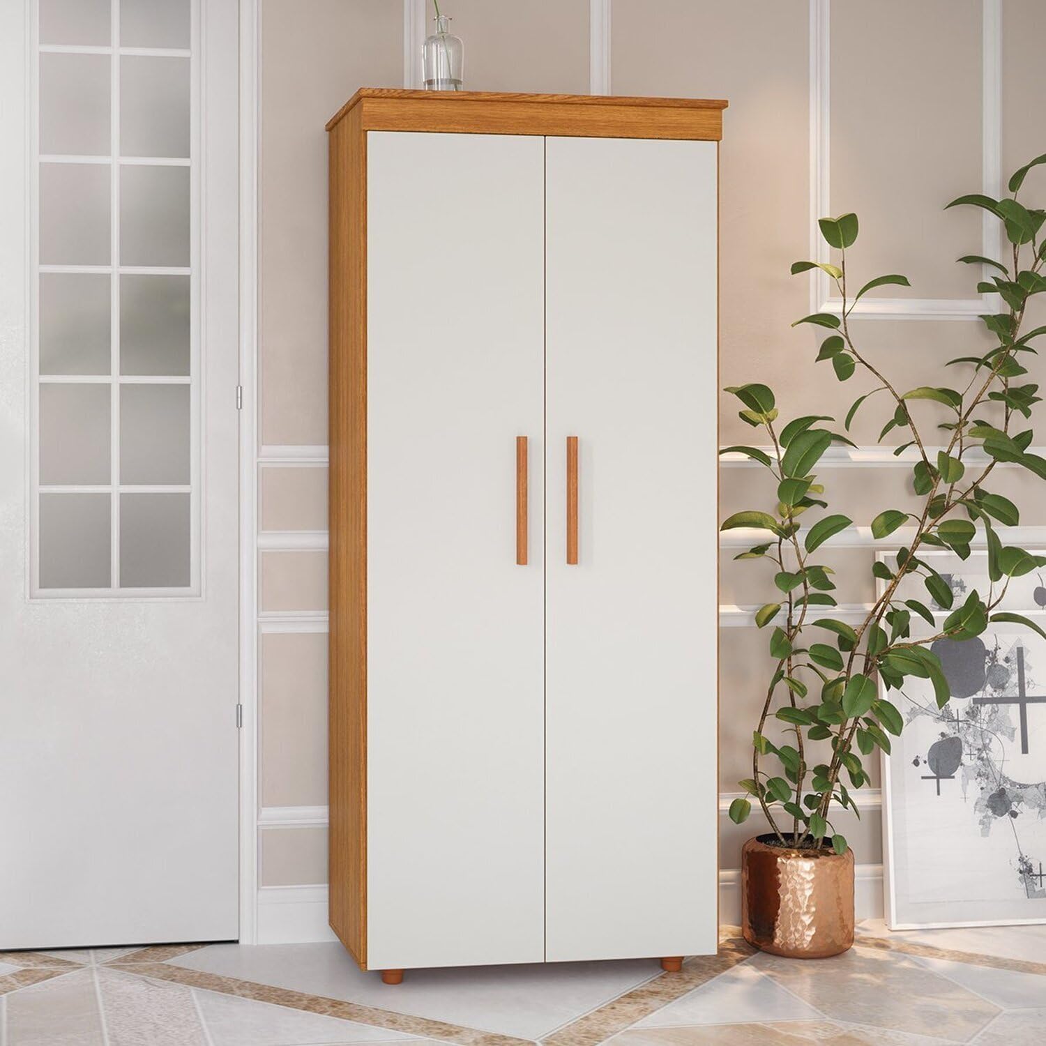 Armário Multiuso 2 Portas 1 Gaveta Advantage Freijó/Off-White