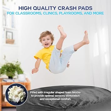 Homewell Crash Pad with Soft Velvet Cover | Sensory Crash Pad with Durable Shock-Absorbing Foam and Washable Cover - Activity Comfort for Kids, Adults and Pets