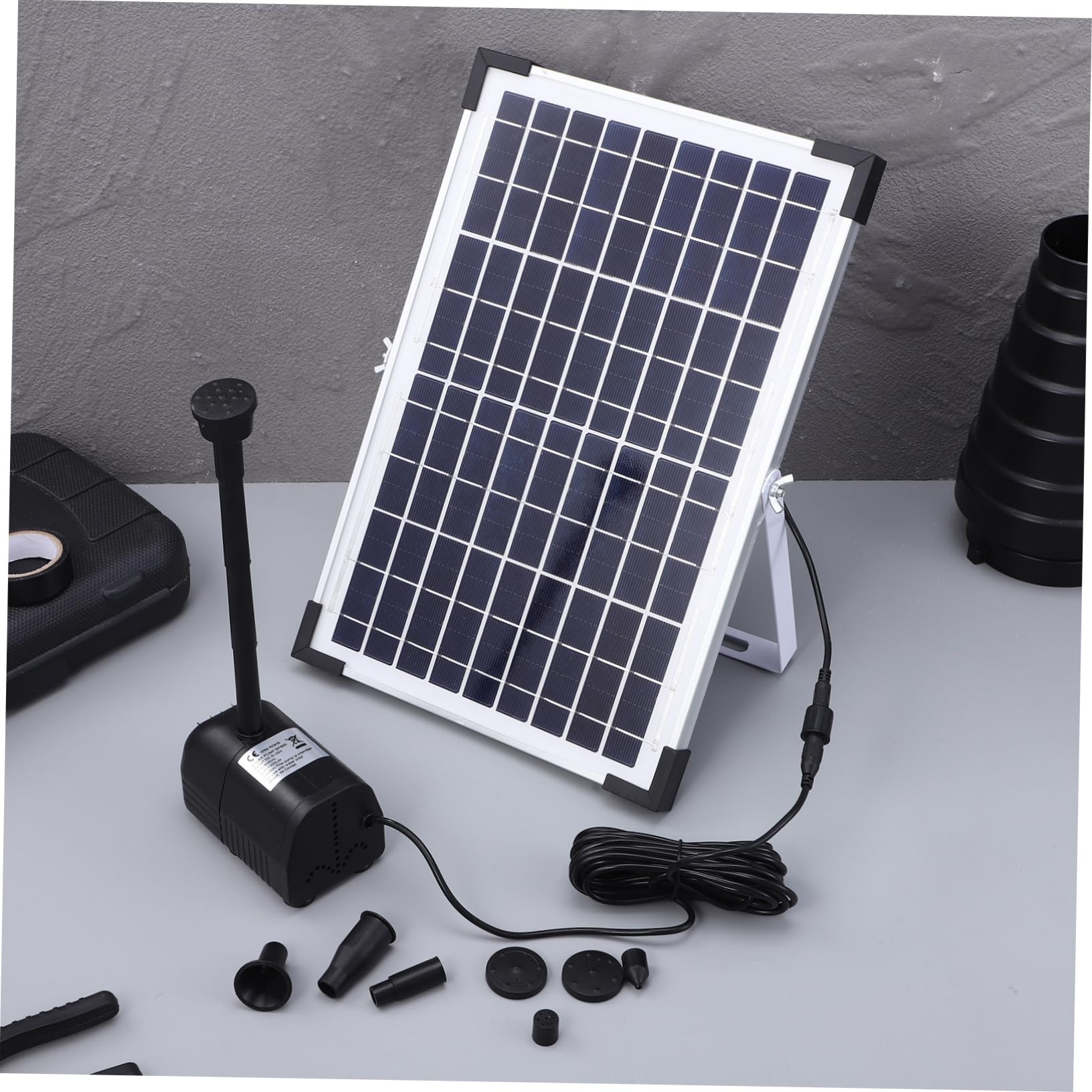 Fontana Abs Giardino 12w per Nera in Solare Bsv-sp100 Esterno | Capacità 1350l/h, Angoli Regolabili, Installazione Semplice, Costruzione Robusta