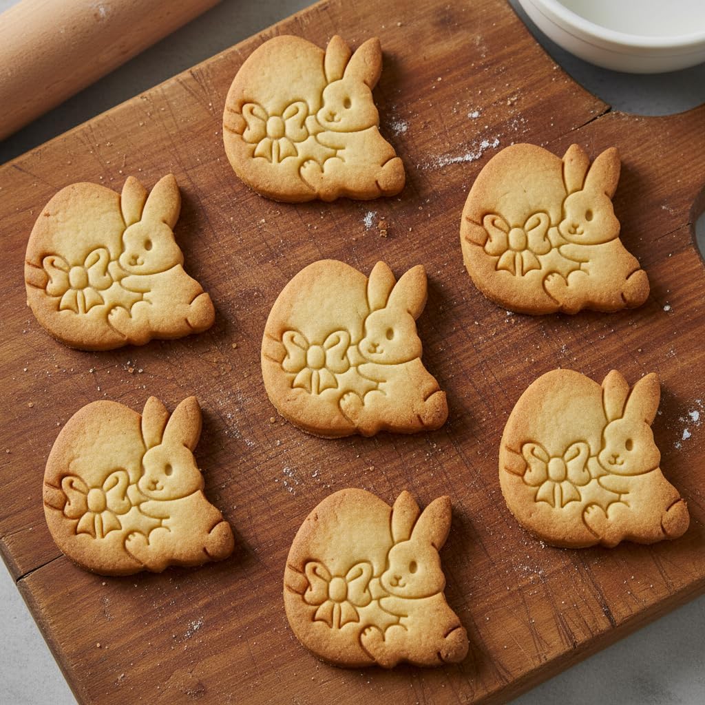 BAKERLOGY Bunny with Easter Egg Cookie Cutter - Detailed Biscuit Cutter Design for Baking and Crafts, ideal on fondant, dough, clay