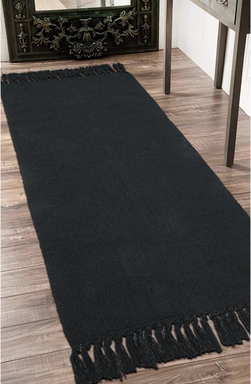 Seavish Black Hallway Runner Rug Machine Washable Rug, 2X6