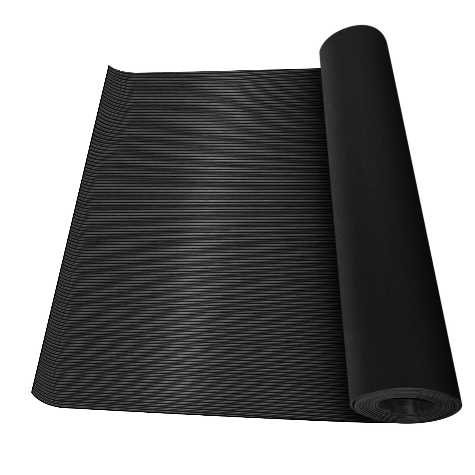 Rubber Floor Mat Heavy Duty Composite Rib Corrugated Rubber Flooring Rolls 4ft x 10ft x 3 mm, Garage Mat Non-Slip Rubber Protector Mat for Garage Warehouse Workshop Basement