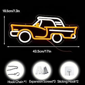 Amazon.co.jp: 車用ネオンサイン 壁装飾 ゴールデンイエロー +