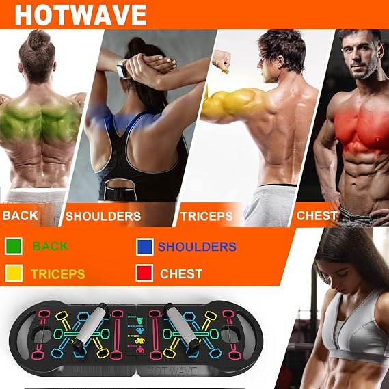 Push Up Board, Portable PushUp Board, Foldable 20 in 1 Push Up Bar | Multifunctional Pushup Handles for Floor, Professional Strength Training Equipment for Men and Women at Home Gym