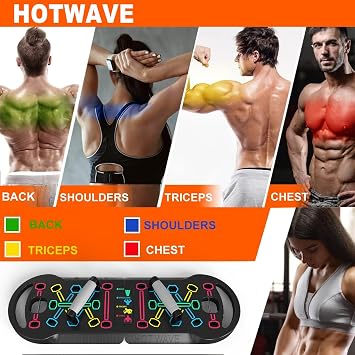 Push Up Board, Portable PushUp Board, Foldable 20 in 1 Push Up Bar | Multifunctional Pushup Handles for Floor, Professional Strength Training Equipment for Men and Women at Home Gym