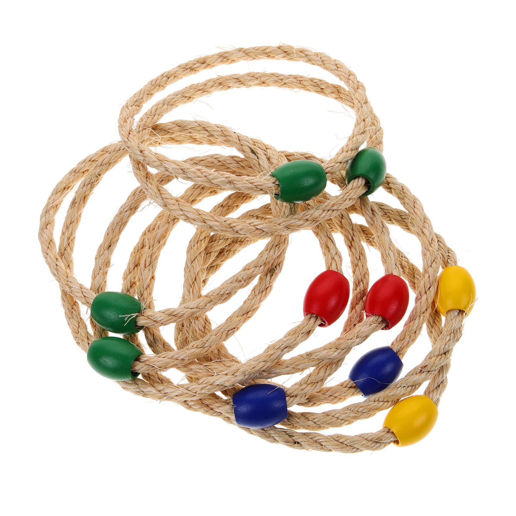 ifundom Jeu de Lancer D'anneaux en Bois et Corde 10 Pièces pour Garçon et Filles, Favorise la Coordination Main-œil Relations Parents-garçon et Filles en Intérieur et Couleur Aléatoire