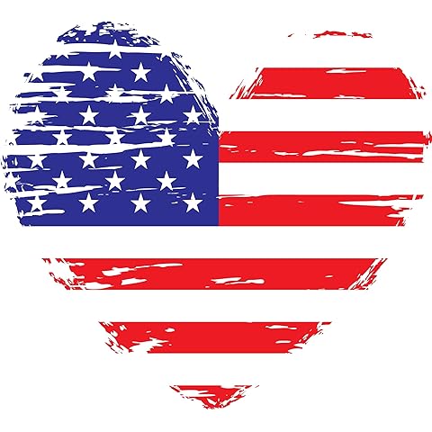 Stickios American Flag Heart Decal - Distressed Patriotic Vinyl Bumper Sticker for Cars, Trucks & Vehicle Windows - Made in USA (4.75x4.3 inches)