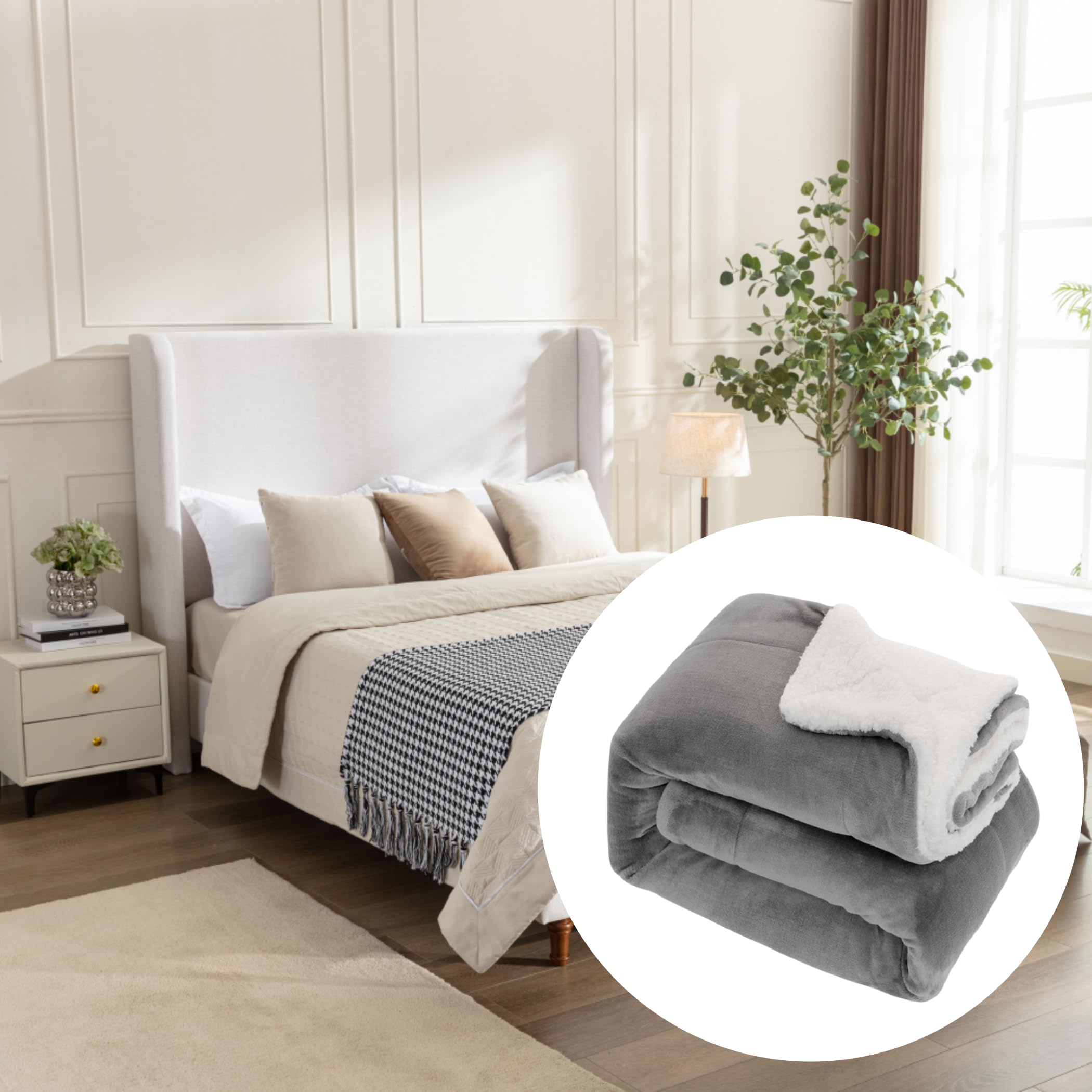 Cadre de lit en polaire Sherpa pour créer un cocon chaleureux dans la chambre