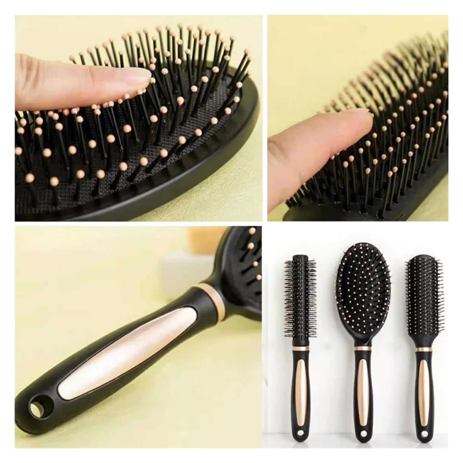 Peine del cojín masaje cuero cabelludo for desenredar el cabello rizado mojado(B)